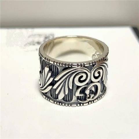 2021 Geometric foreign trade exaggerated personality full diamond zircon ring alloy copper ancient silver ring 53 thumbnail