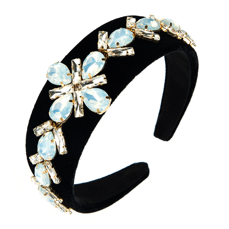 Personalized teardrop-shaped glass diamond accessory flower fashion and elegant headband full figure