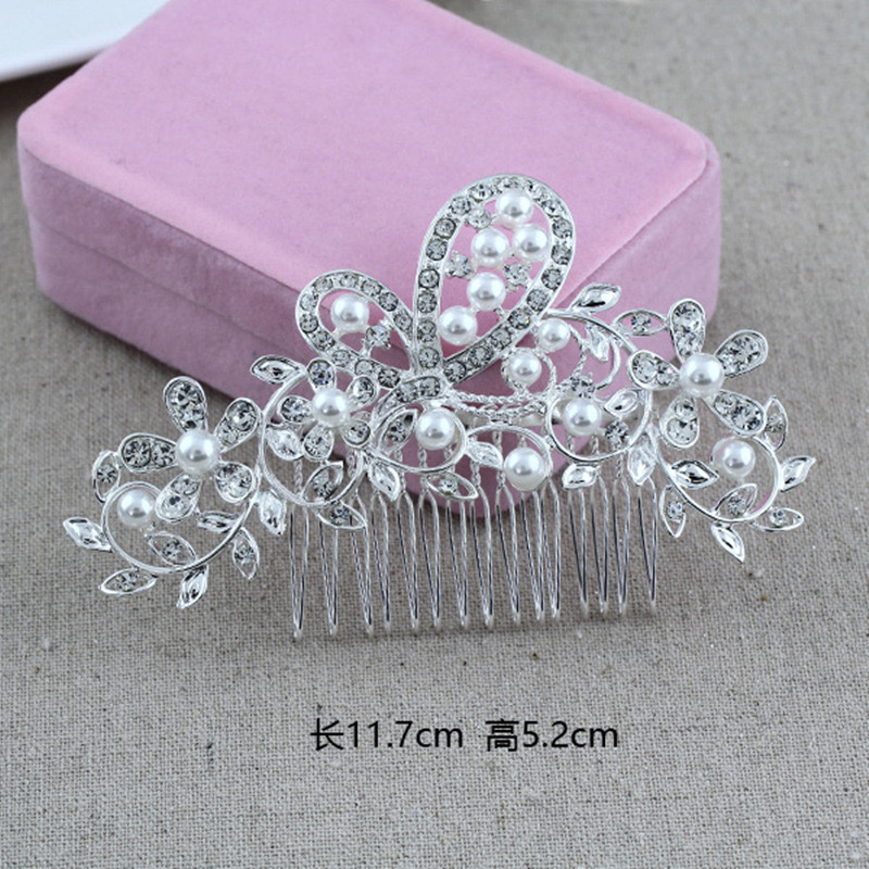 Direct sales of domestic trend products from the manufacturer, including hair accessories, water diamonds, flower combs, beautiful headwear, bride's butterfly hair combs, wholesale 45-degree headwear, bride's headwear and hair accessories details Picture