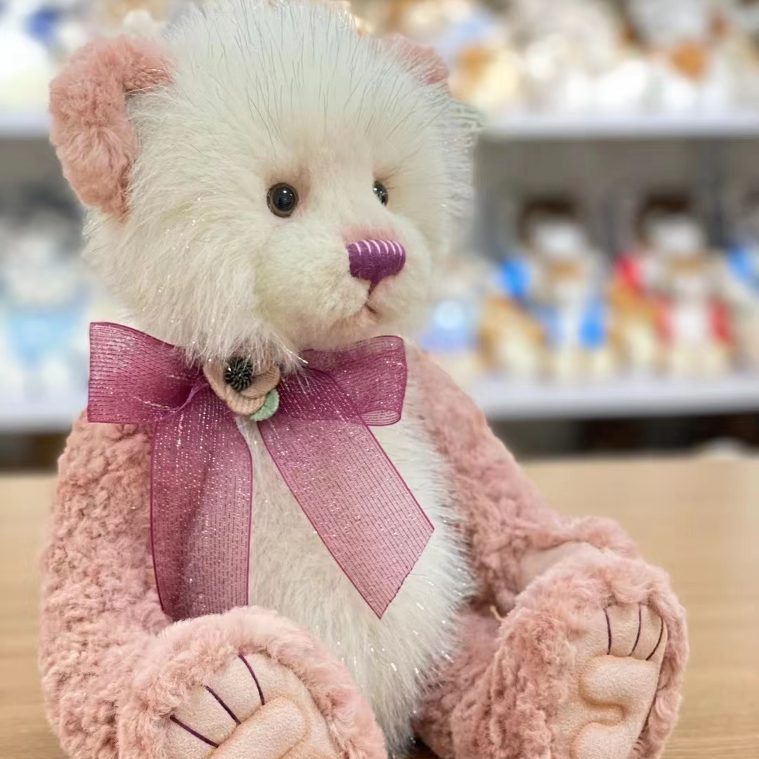 Dream plush toy 33cm pink short hair meets white long hair teddy bear cute plush