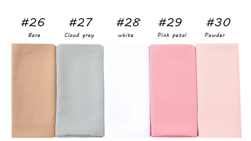Genuino cross border monocromo perla chiffon bubble toalla de gasa de alta calidad color sólido malasia mujeres bufanda YW16 Specification image