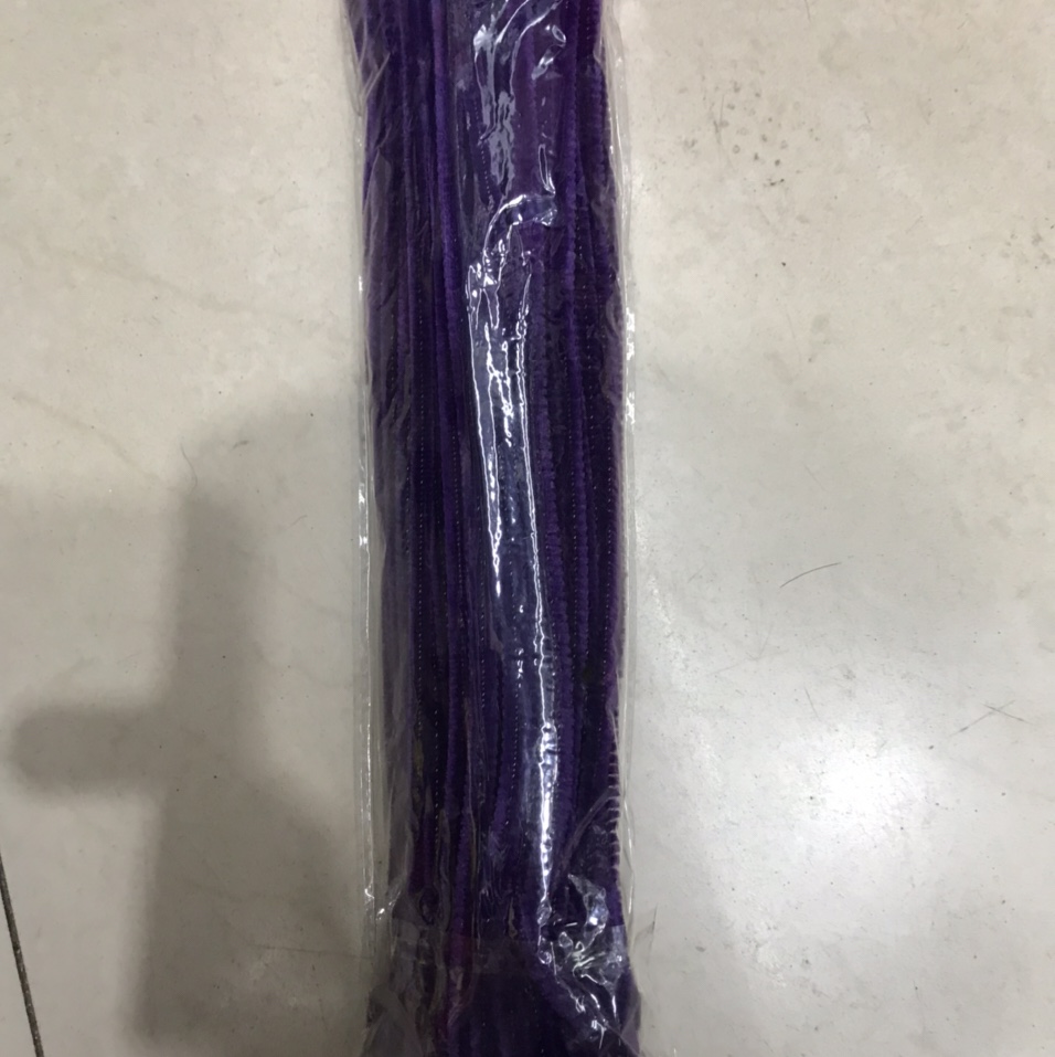 The wool strips are deep purple