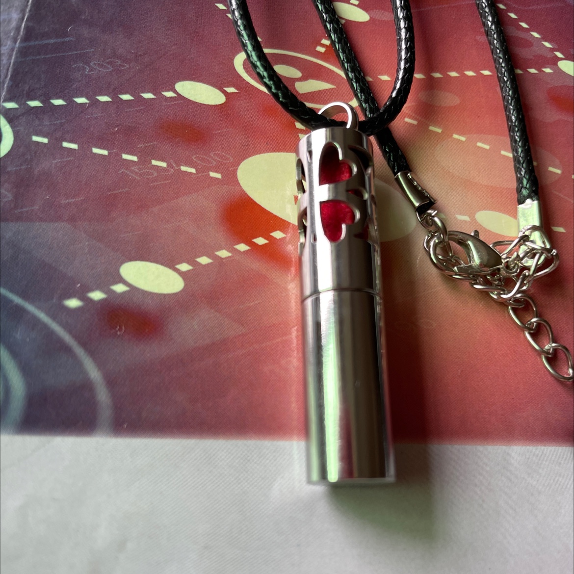 Stainless steel 3-section perfume and aromatherapy pendant D details Picture