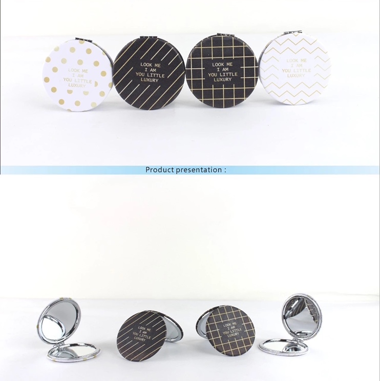 普通镜子圆6黑白经典圆行印花女生宿舍必备神器高宁饰品4669