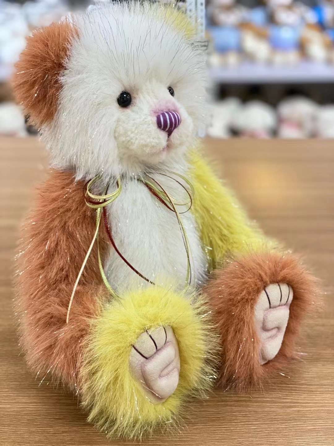 Dreamy plush toy: 33-centimeter-long, colorful teddy bear, cute plush details Picture