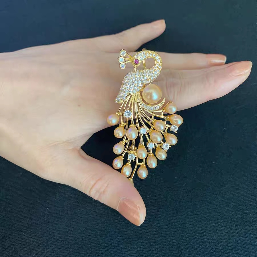 Peacock brooch