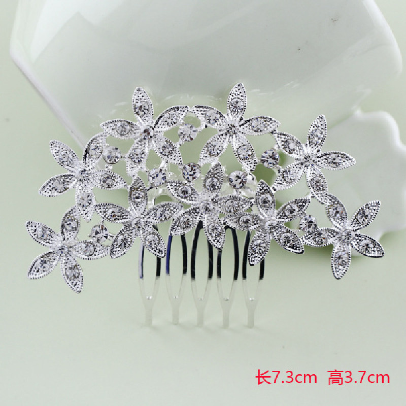 Factory direct sales of hair accessories, rhindiamond flower combs, beautiful headwear, bride butterfly hair combs, wholesale 50 details Picture