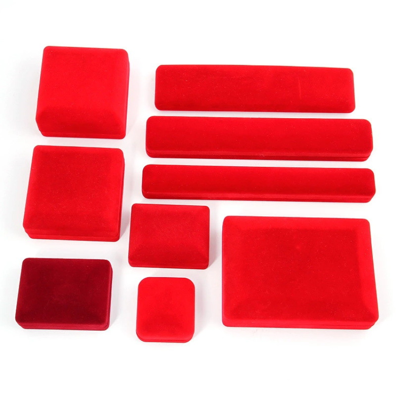 Zhihua factory direct sales high-grade flocking ring earrings pendant necklace box steamed bun shape jewelry gift box 8.3*6.3*3.4 thumbnail