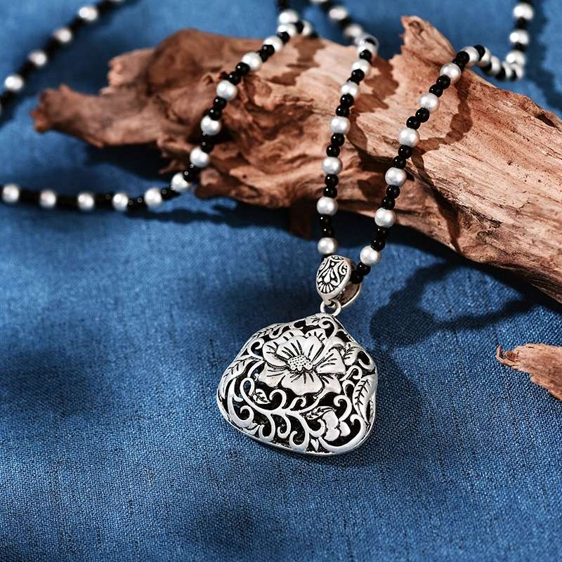 Jingpuli brand HY27 Silver Collection Long sweater Chain Five Blessings Money Bag style pic 20