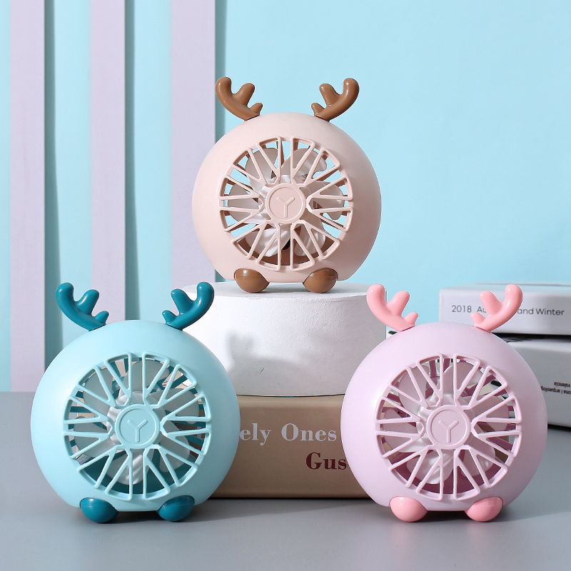 手持桌面小风扇USB充电卡通大风力静音便携桌面风扇多档可调夏季学生宿舍户外运动风扇厂货批发礼品定制