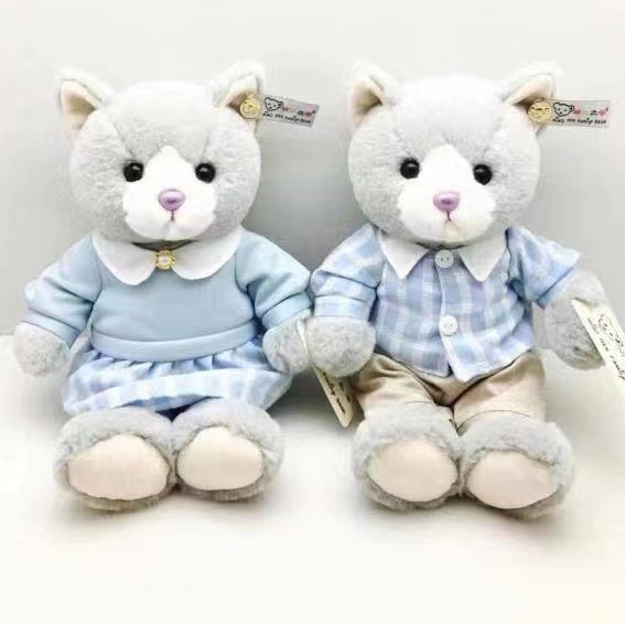 Dream plush toy 23cm blue plaid grey cat lovers series cute plush