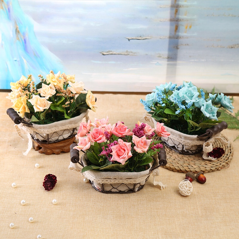 铁艺花篮玫瑰花详情4