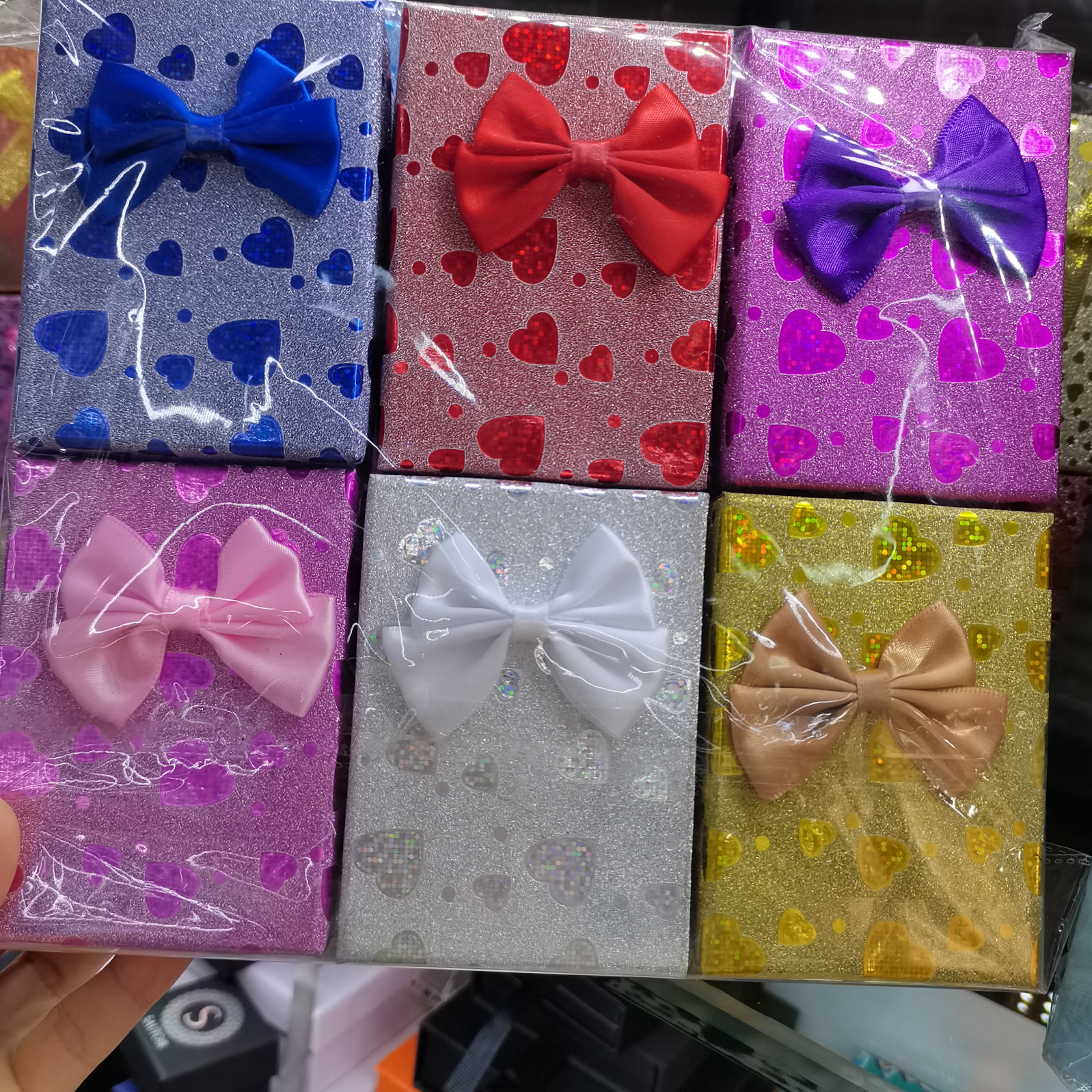 金葱爱心首饰包装戒指耳钉盒礼物包装盒现货秒发008