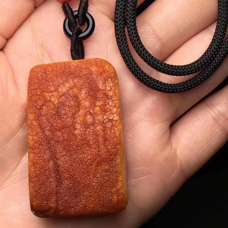 Original leather amber pendant 2