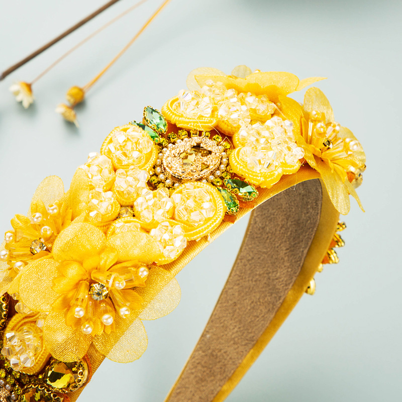 New European and American garland headwear, French super fairy crystal headband purple Application Scenario