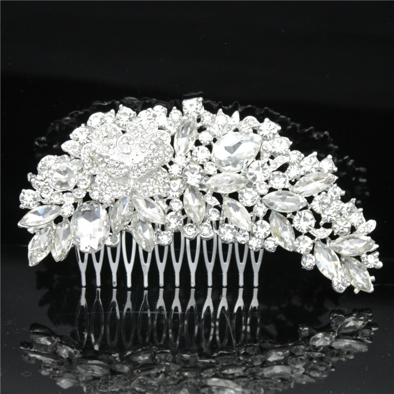Manufacturers Direct Sales Hair Accessories Rhine-Drill Flower Comb Beautiful Headwear Bride Butterfly Hair Comb Wholesale 63 full figure