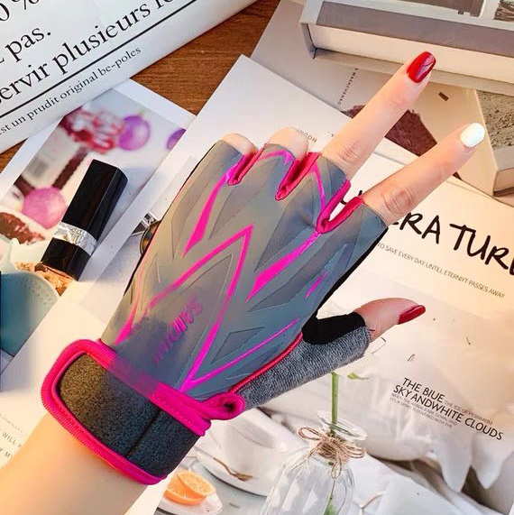 Fitness gloves Women's summer half thin sunscreen skate silk Driving half finger cycling gloves