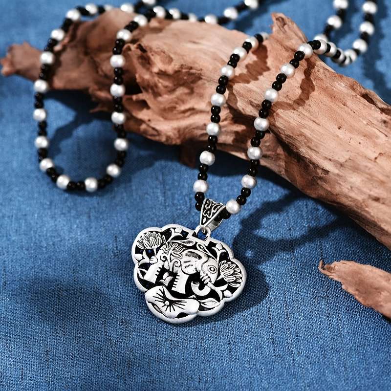 Jingpuli brand HY27 Silver Collection Long sweater Chain Five Blessings Money Bag style pic 12