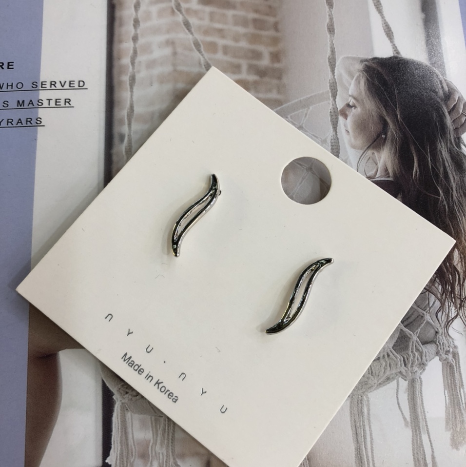 The same fashion generous lovely anti-allergy 925 silver needle Za metal series earrings female 0724-75