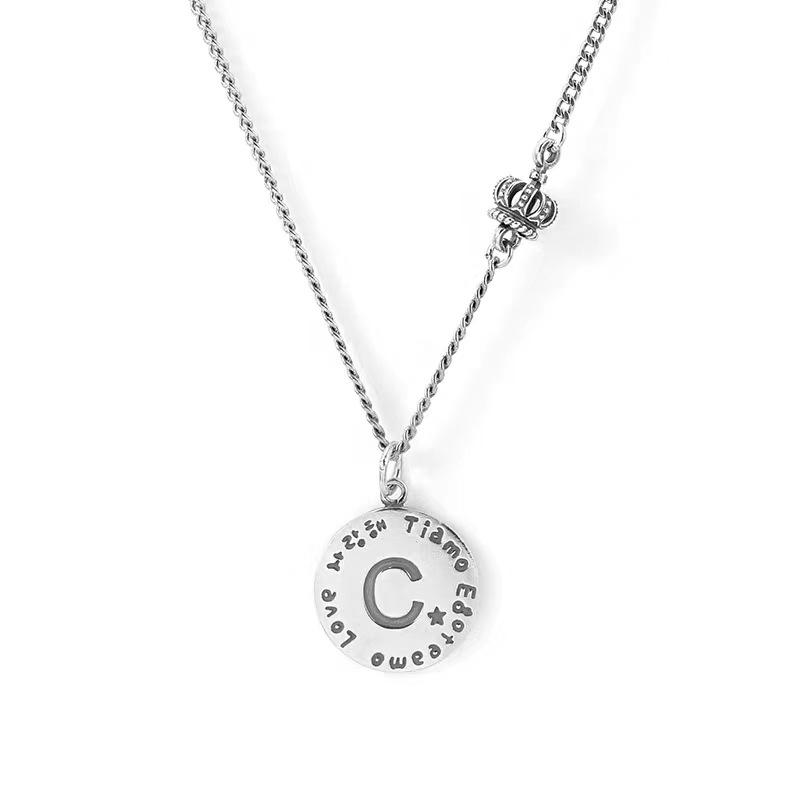 晶珀丽饰品品牌钛钢字母韩国大东门时尚潮流项链详情图6