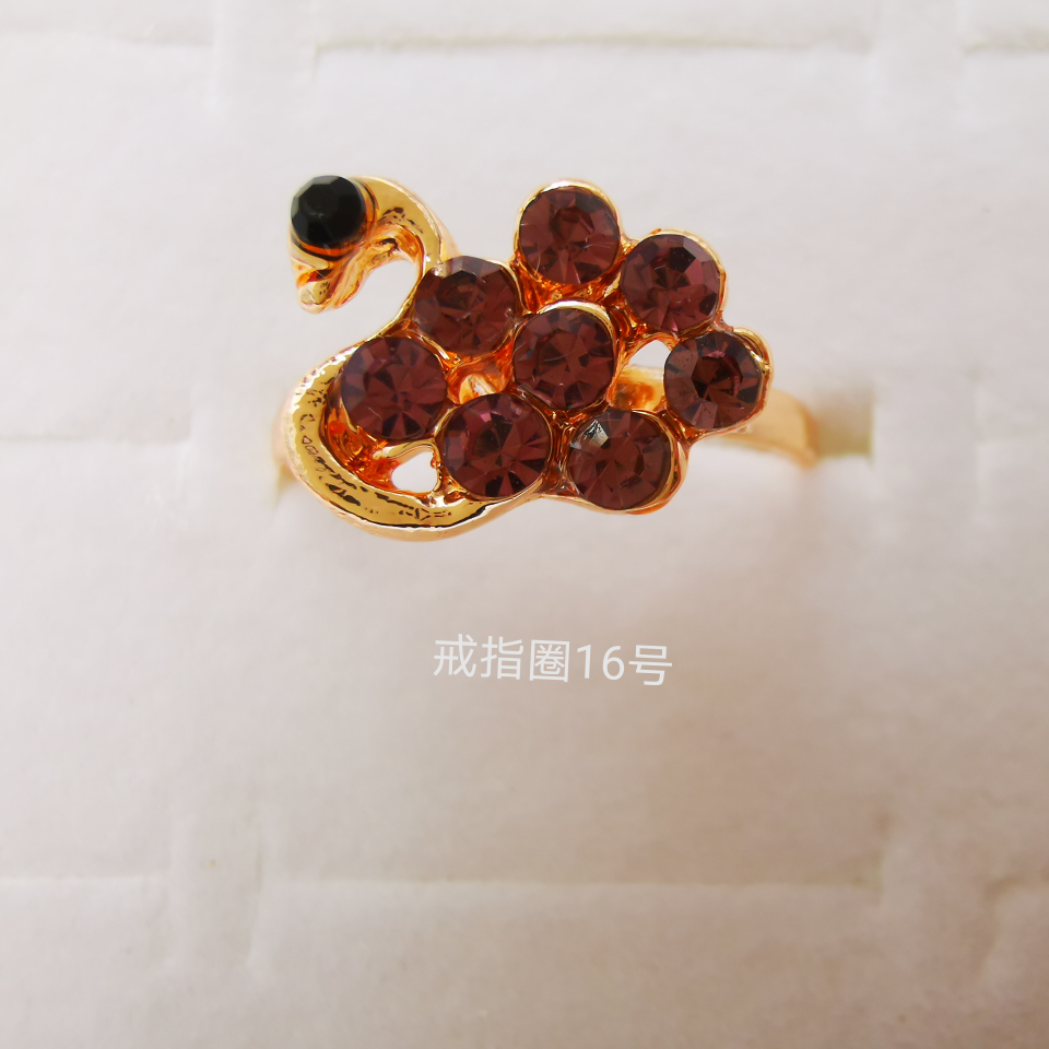 动物系列 彩钻合金戒指 电镀仿金经典款1503