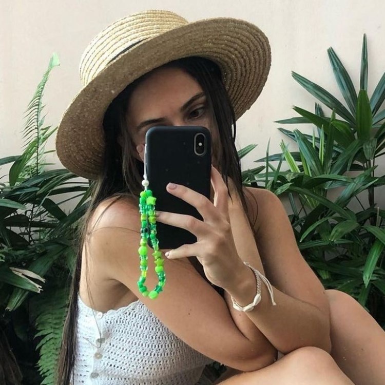 Colorful candy mobile phone lanyard, ins acrylic pendant, decorative mobile phone with pendant chain, European and American keychain pendant detail image 8