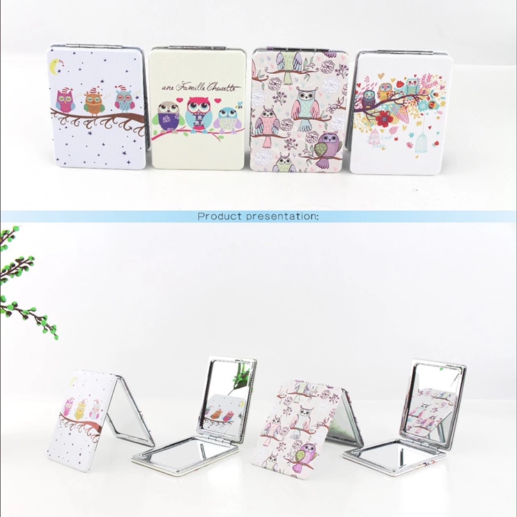 Ordinary mirror, 24 square rectangular printed double-sided makeup mirror, Gao Ning Accessories, 4669