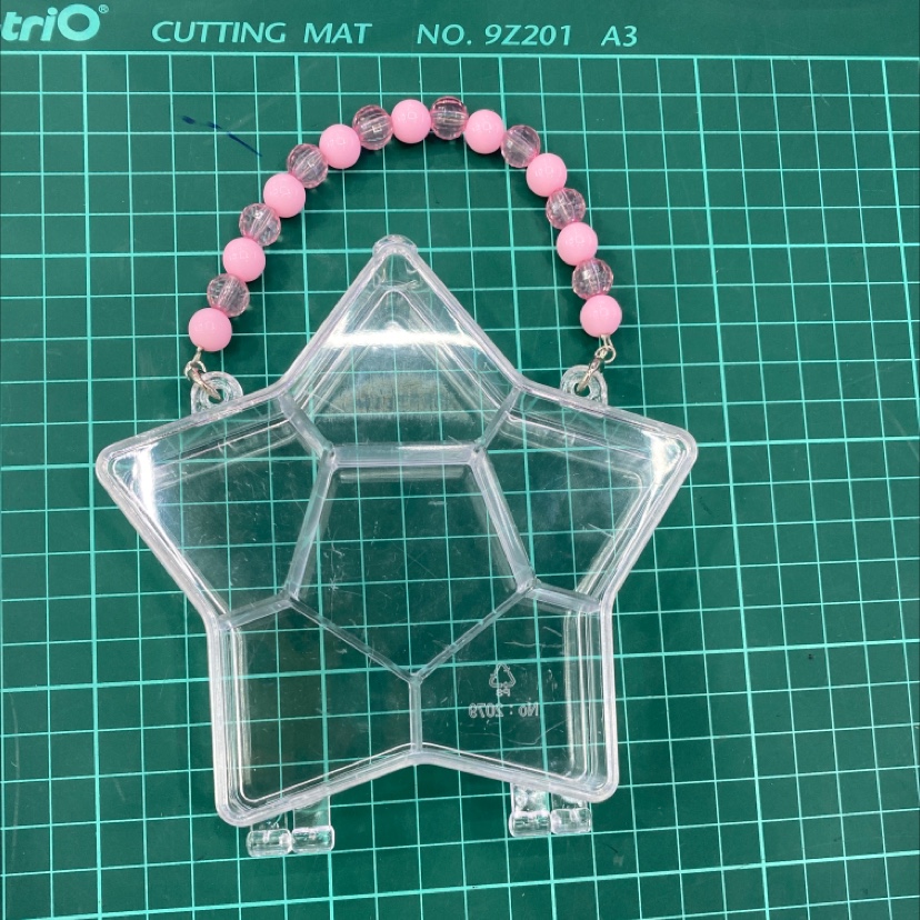 Square storage box beaded pentagram transparent lovely