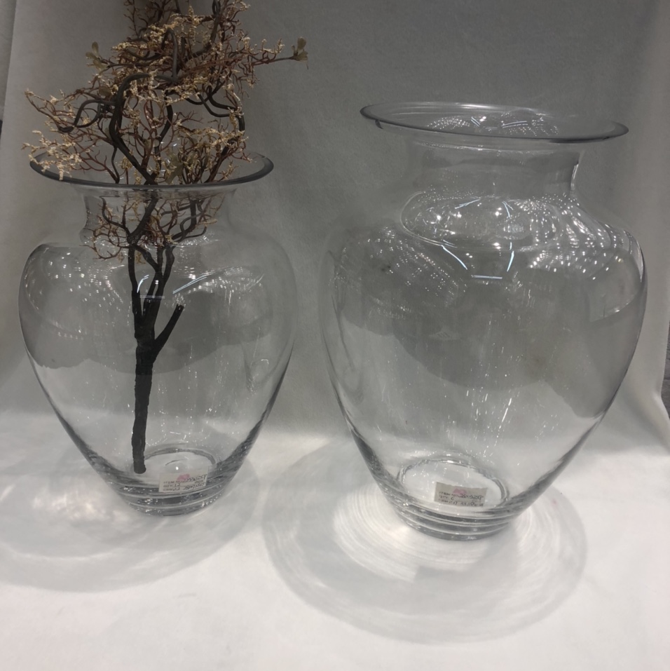 Big belly open glass vase transparent thickened large round glass crafts hydroponic glass bottle