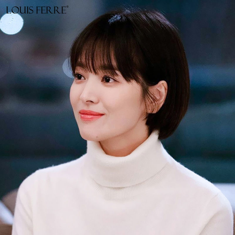 假发女短发真人发丝短直发中老年妈妈真发发套自然女士气质全头套b批发 价格 库存 义乌小商品城