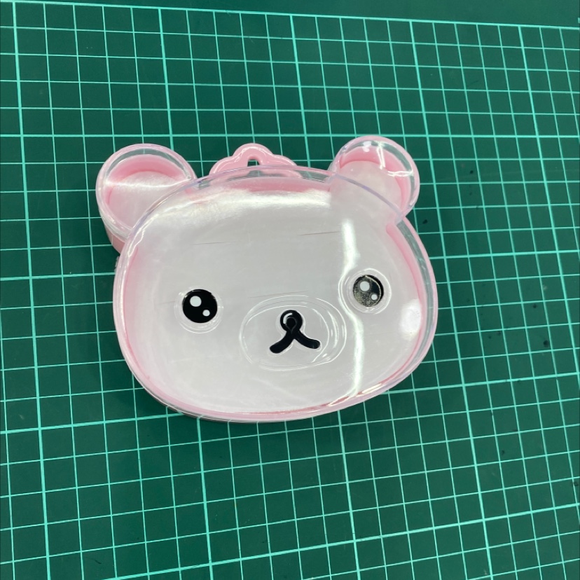 Square storage box bear head under cover cute