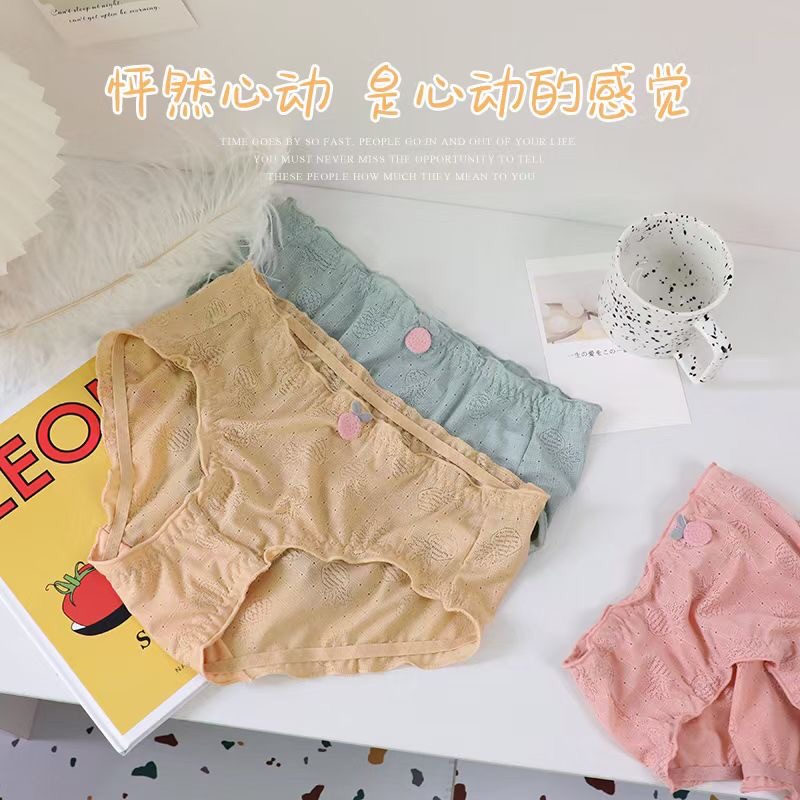 超级可爱泡泡面包裤秋冬超柔糯面料蕾丝菠萝格子对应蝴蝶结高颜值少女内裤1789