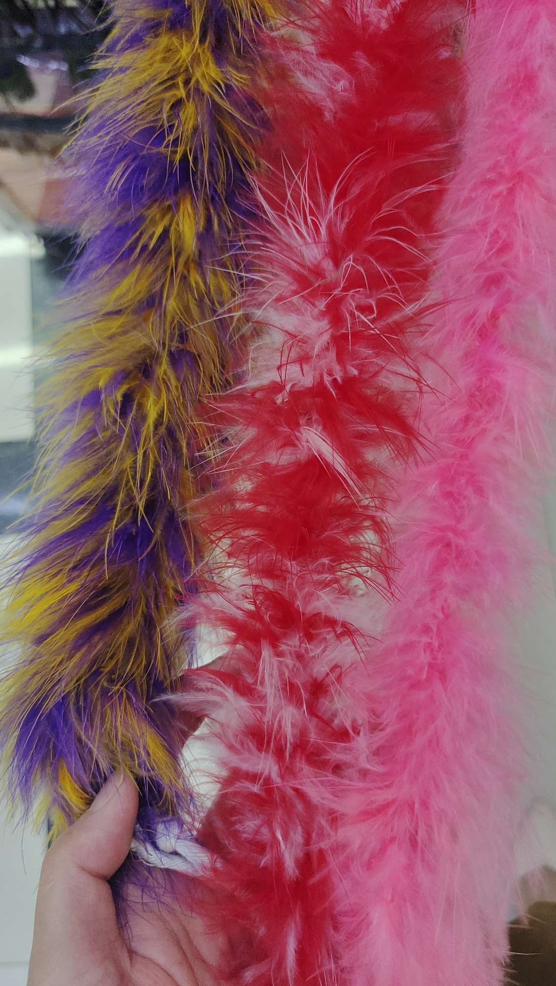 火鸡首毛毛条两米一条白加大红细节图