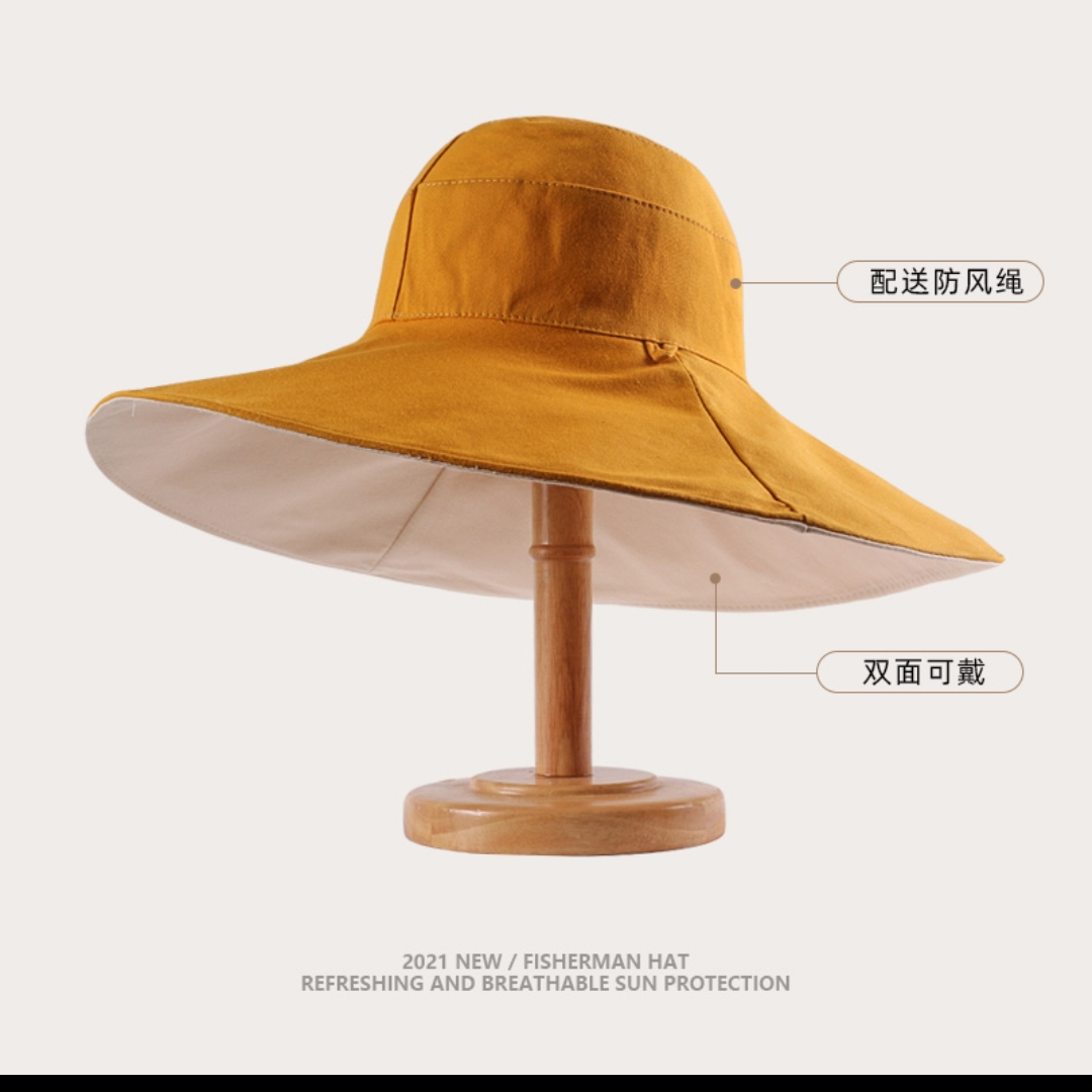 Fisherman hat women's early spring sunshade all summer sun block UV face sun hat autumn and winter bucket basin hat 30