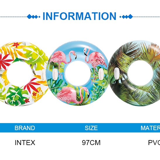 INTEX 58263 花色透明浮圈儿童泳圈pvc