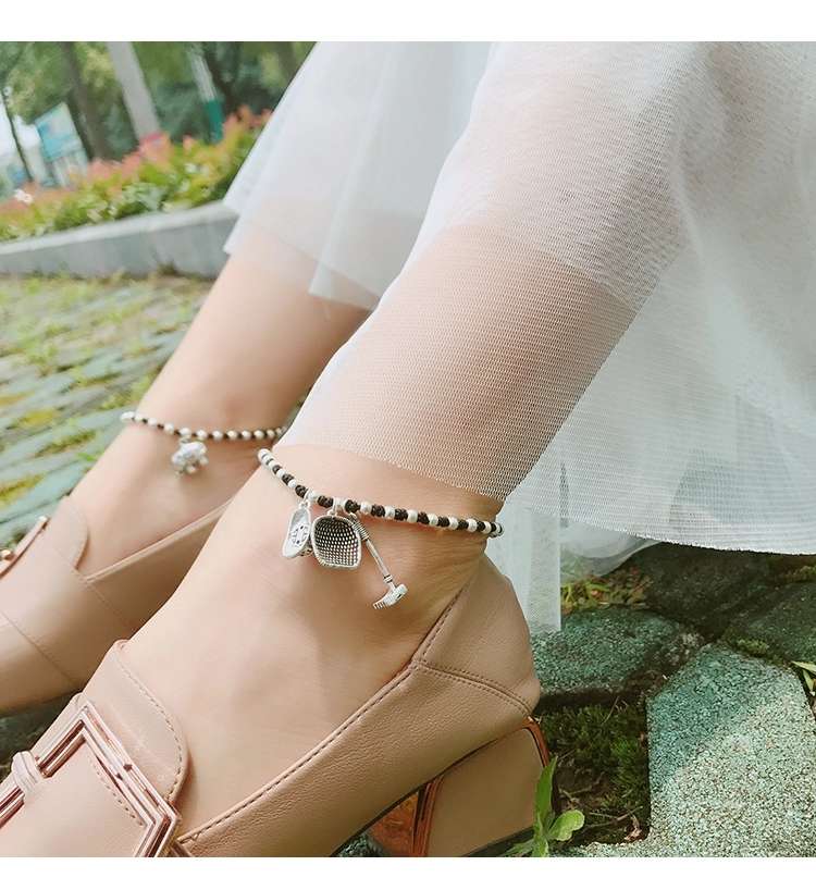 Jingpo Lipin JL03 imported Korean wax thread pure hand-woven auspicious Three Treasures anklets pic 2