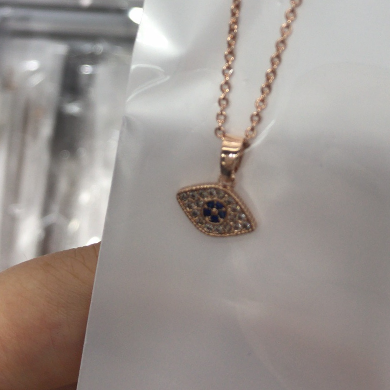 Vintage classic environmental protection color clavicle chain necklace copper micro-inlaid rose gold white gold 574 thumbnail