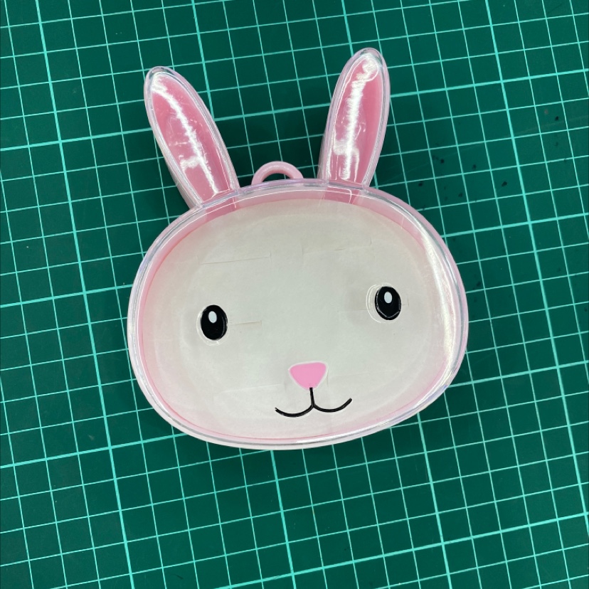 Square storage box rabbit head cover cute