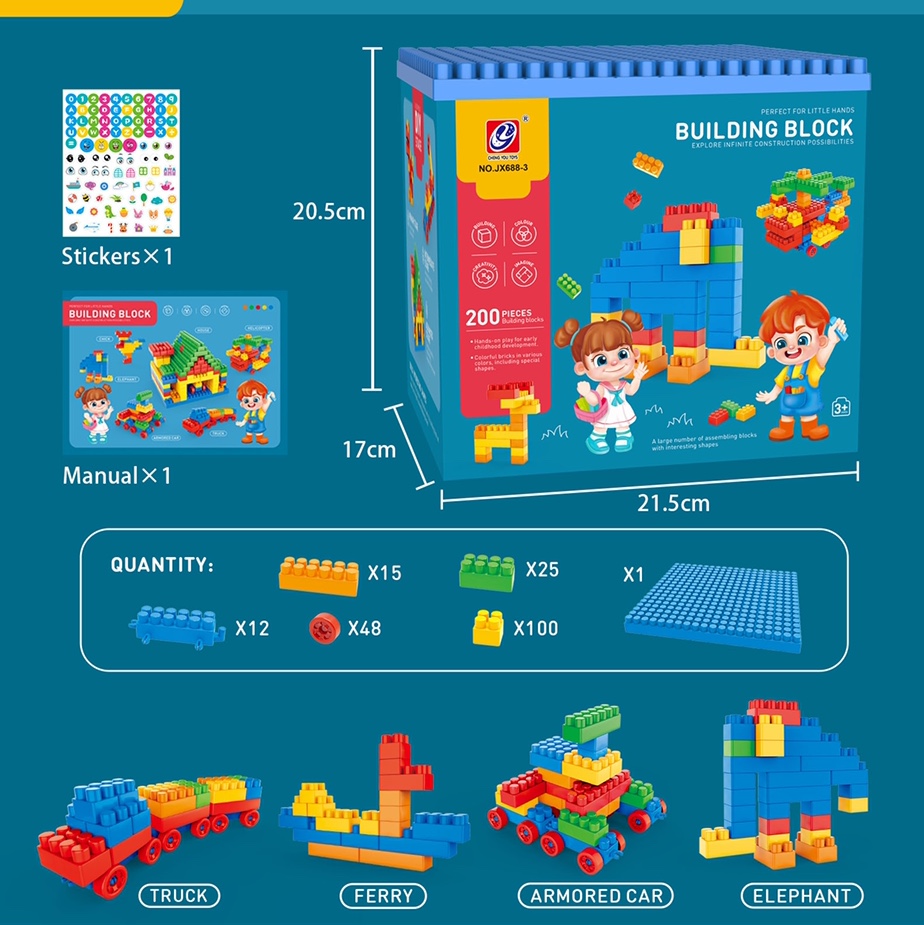 230 blue box set building blocks