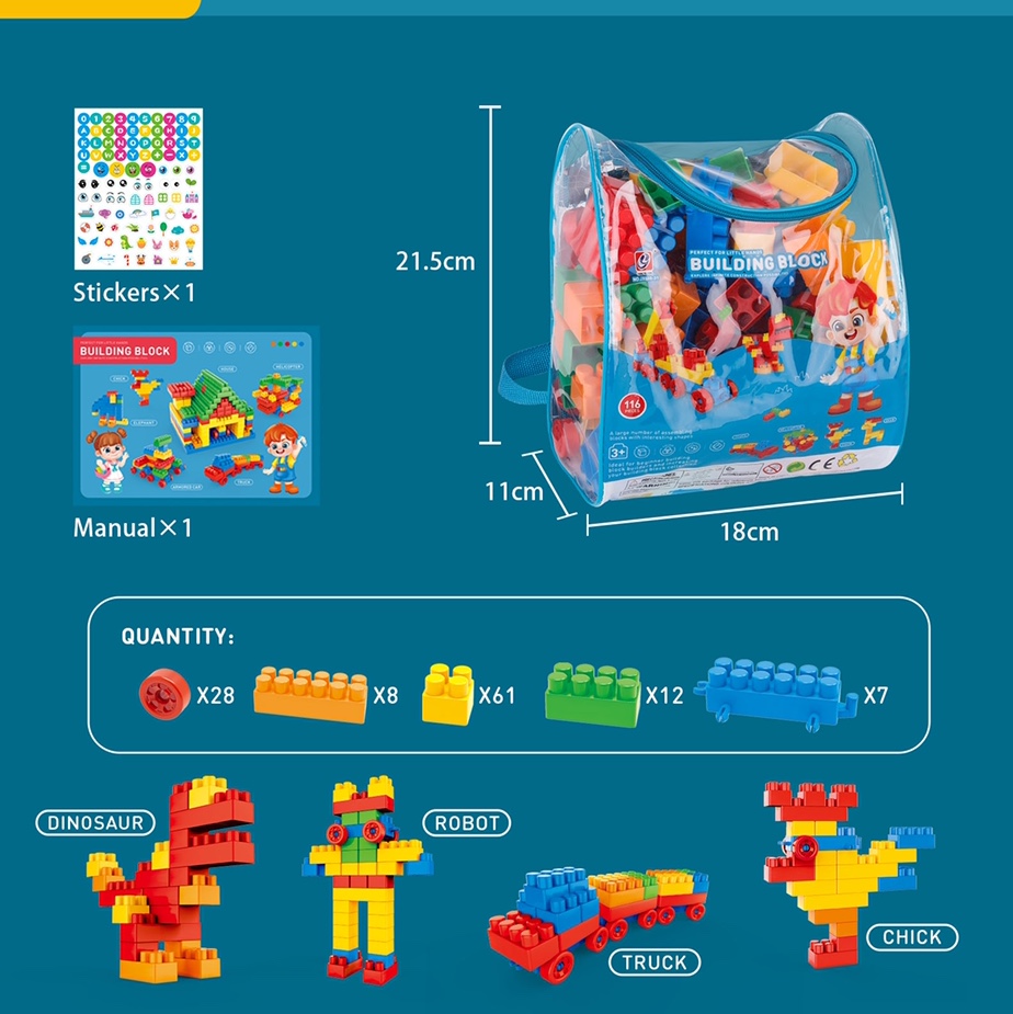 116 pieces of puzzle toy building blocks