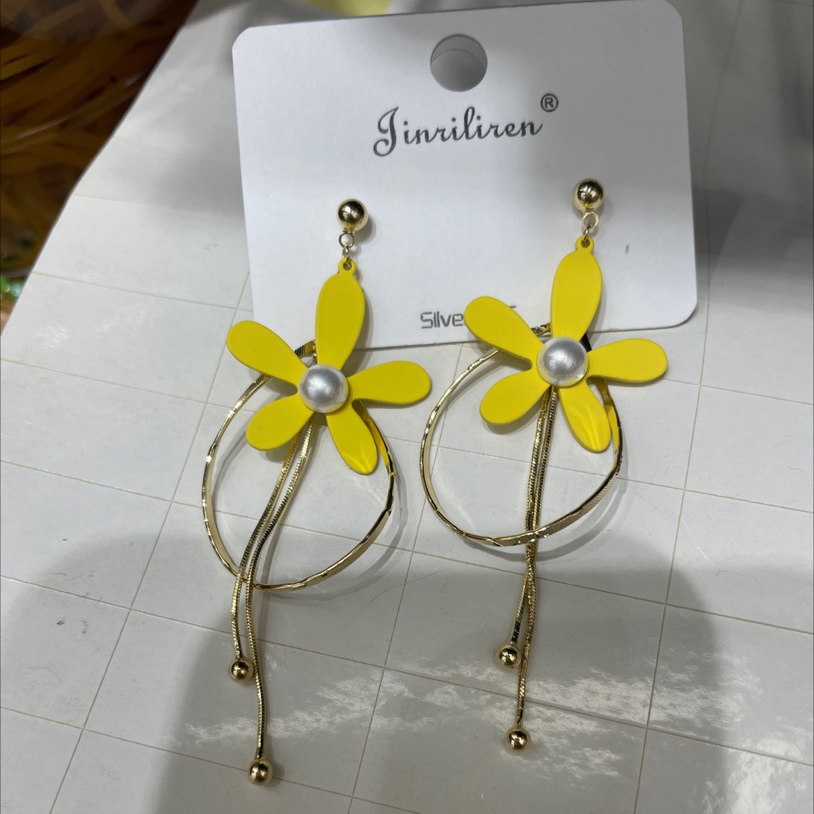 Today Beauty Korean version earrings yellow flower series products unique charm