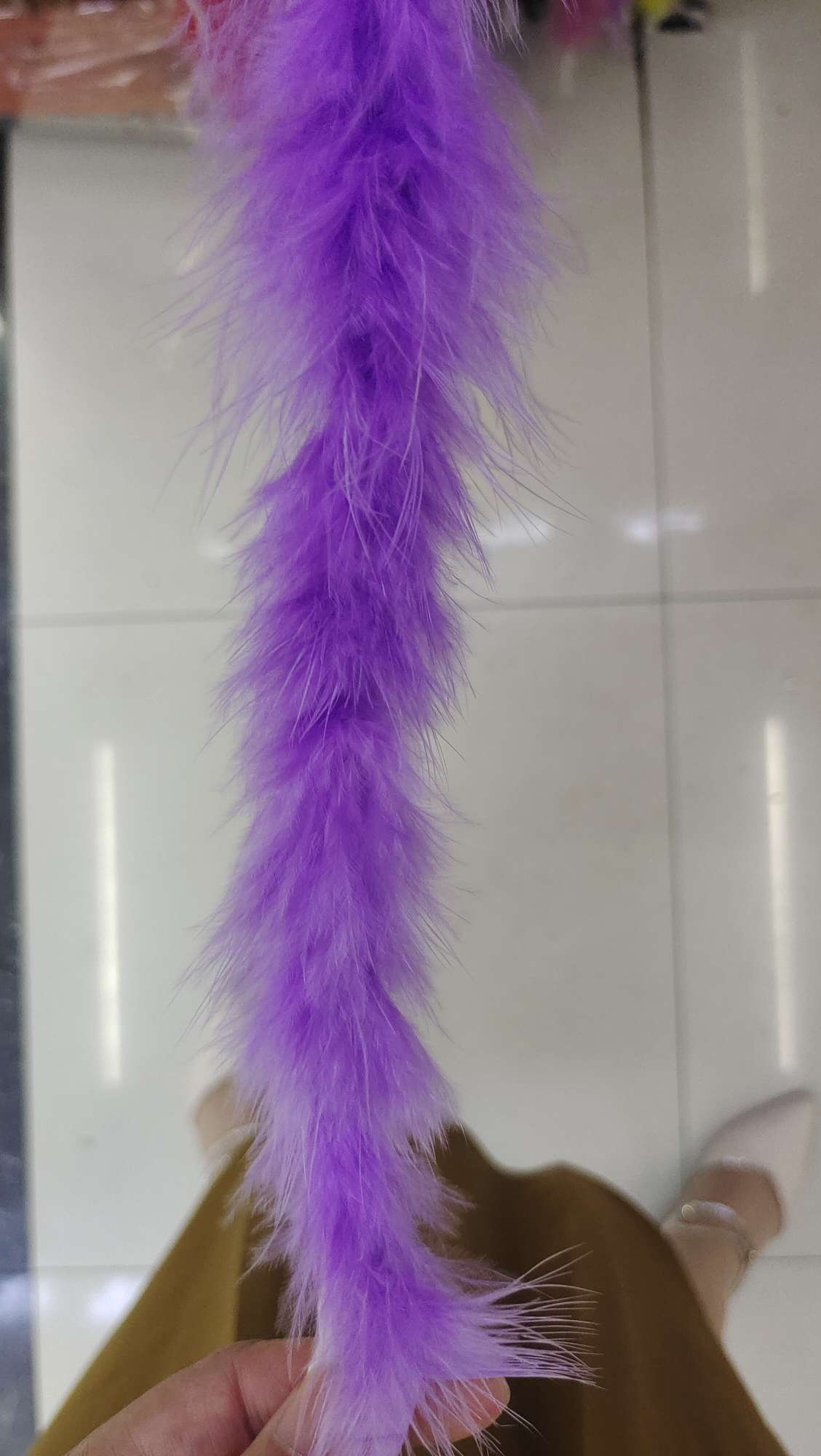 火鸡羽毛条两米一条紫色详情图3