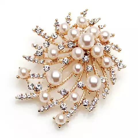 Leaf sweater suit Cardigan Brooch Ladies Crystal Pearl corsage Breast buckle shawl buckle Fashion accessories