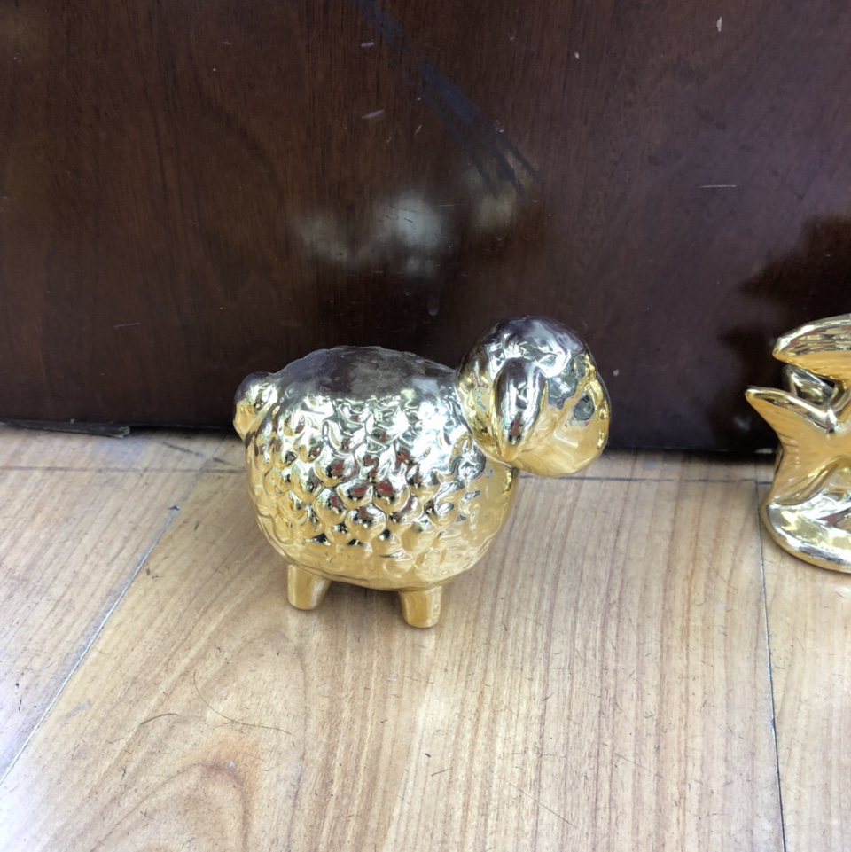 兴源陶瓷工艺品 电镀小样摆件 金色桌面摆件 书桌工艺品 桌面装饰品  电镀品  陶瓷摆件 009