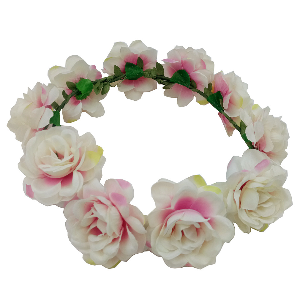 FLY101 H04 European and American new best-selling headwear Bohemian beach simulation flower headband, bride's wreath headband wholesale Item Picture