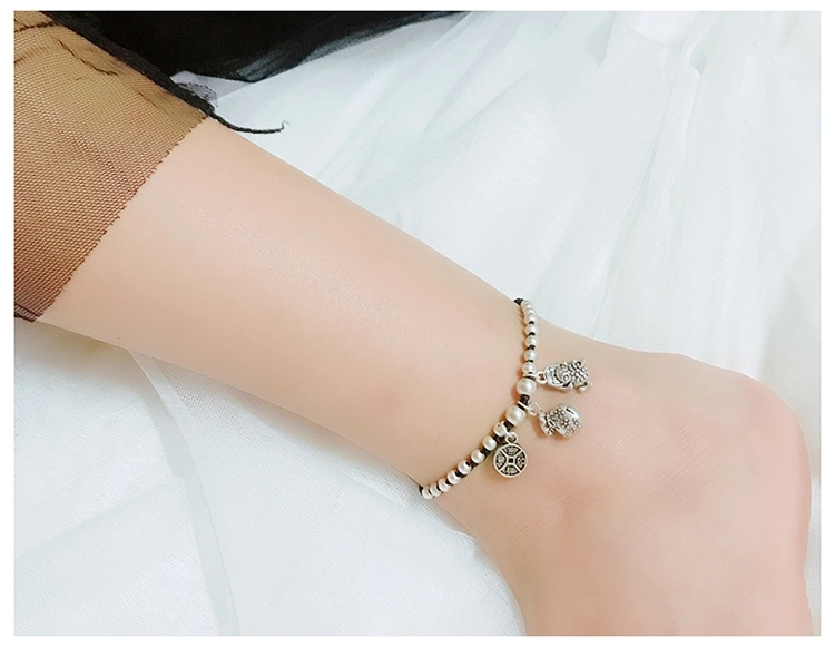 Jingpuli brand JL007 Korean wax thread pure hand-woven longevity anklet pic 13