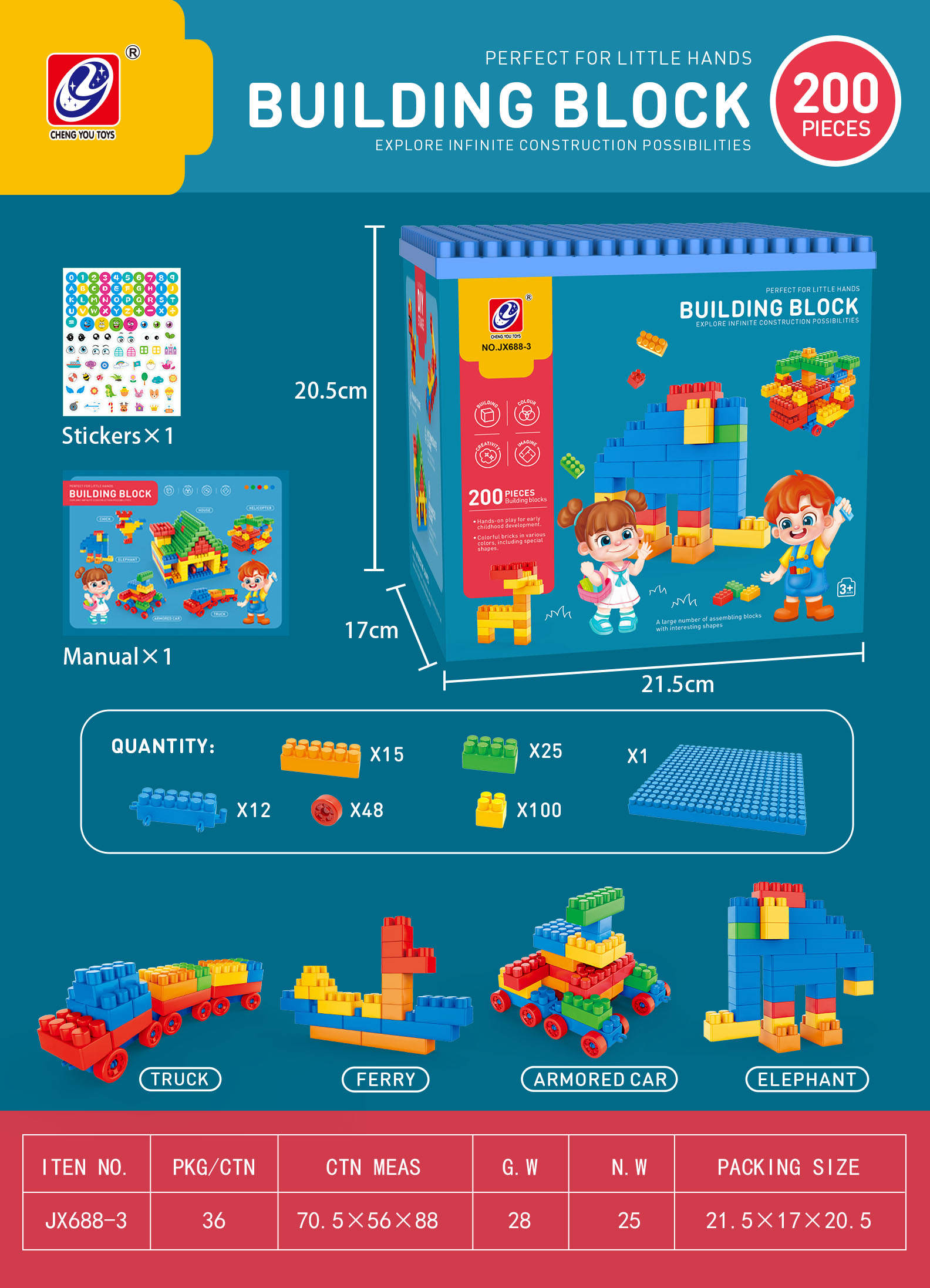 230 blue box set building blocks details Picture