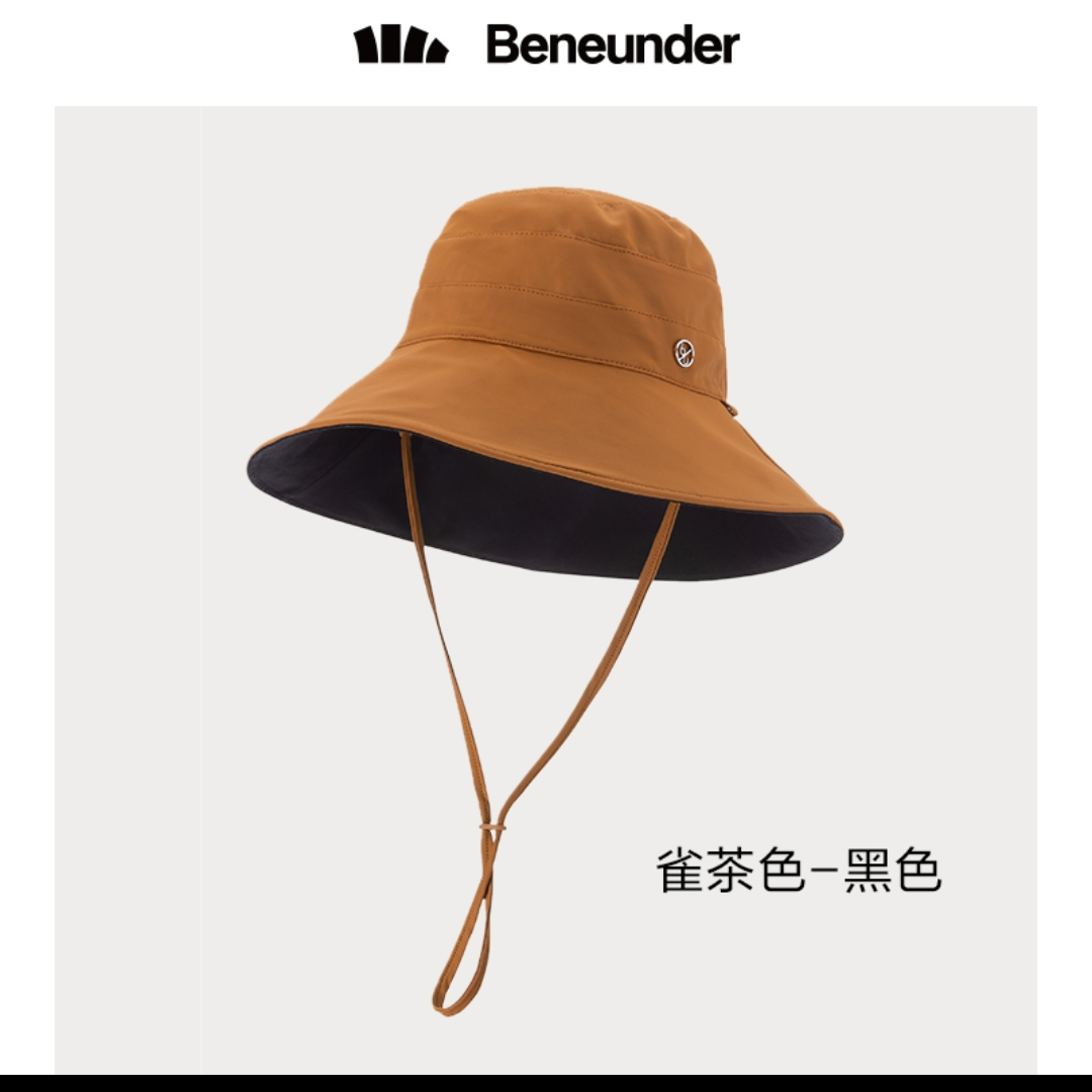 蕉下防晒帽女夏双面百搭渔夫帽大帽檐遮脸太阳帽子防紫外线遮阳帽10