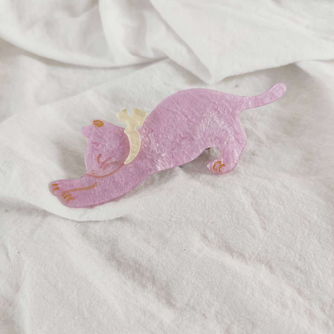 神秘紫猫咪边夹