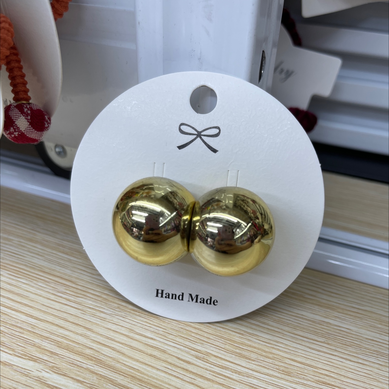 优莱特明亮饰品 亚克力双球大号金色